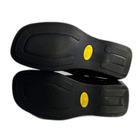 BOC Born Shoes Women's Clog Black Leather Slip-on Wedge Heel SZ 8-1/2 - Picture 5 of 6